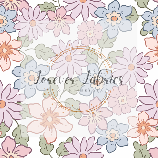 Tiny Floral White . . . . (BH/ 23). | Preorder | Fabric By The Yard