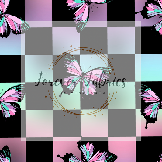 Butterfly Checkered . . . (BH/ 22) | Preorder | Fabric By The Yard