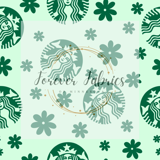 Starb Green White . . . . (BH/ 23). | Preorder | Fabric By The Yard