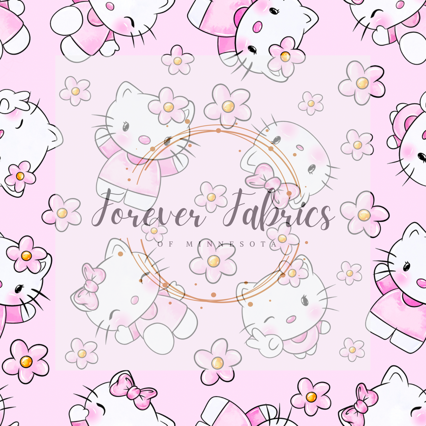 Pink Kitty Check . (BH/ 23). | Preorder | Fabric By The Yard