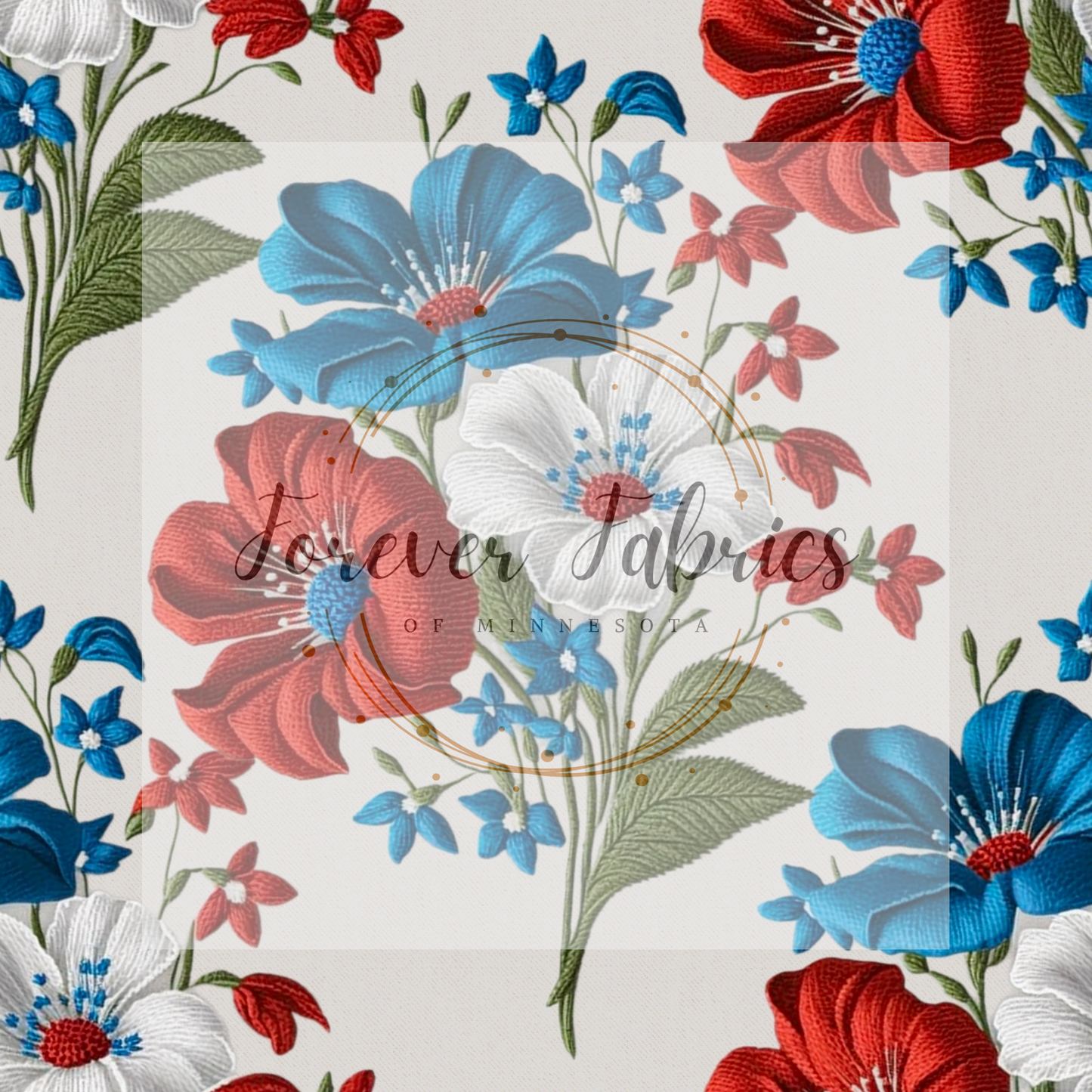 RWB Embroidery . (BH/ 23). | Preorder | Fabric By The Yard