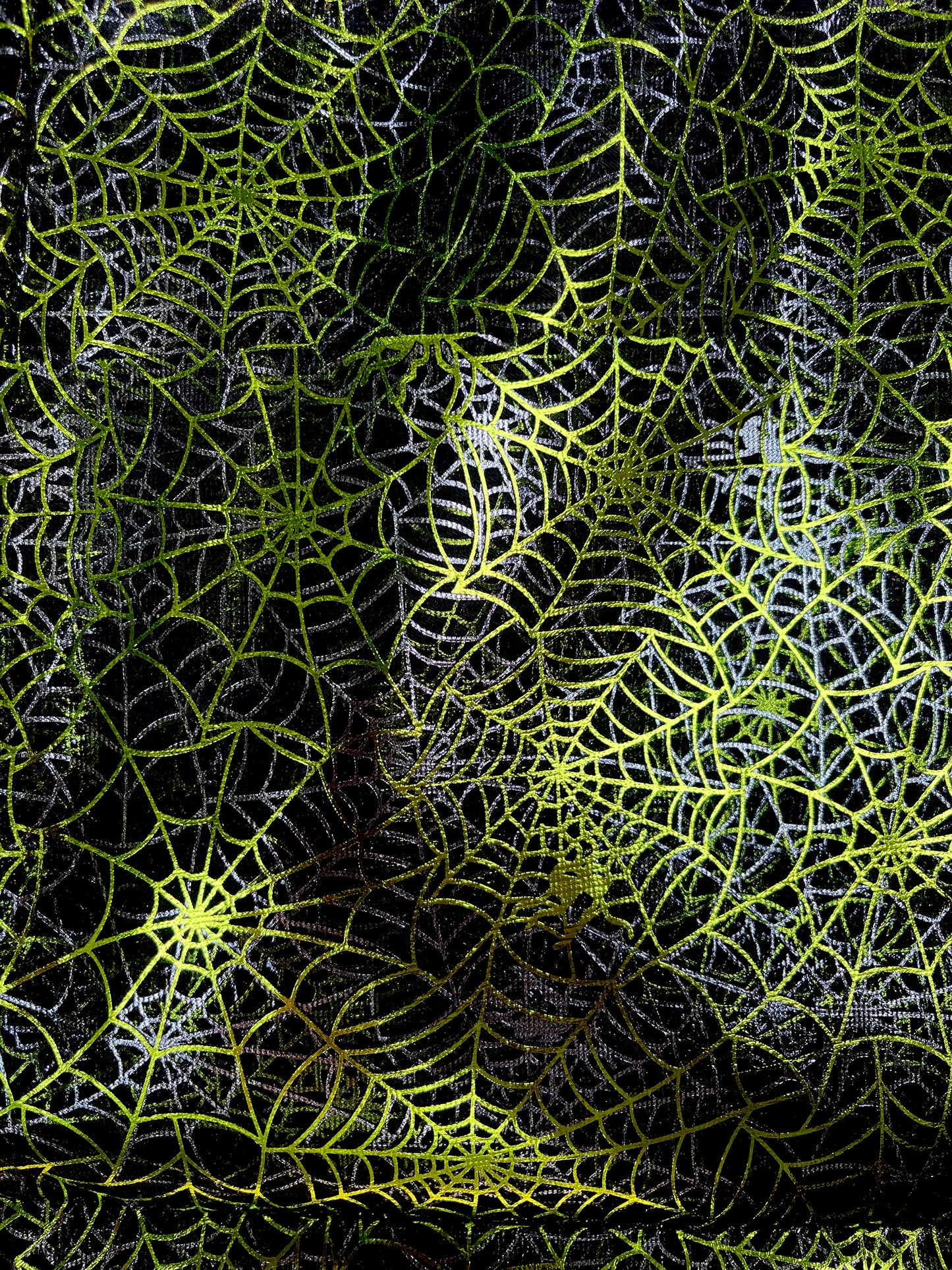 Black Mesh with Green Spider Webs | Mesh