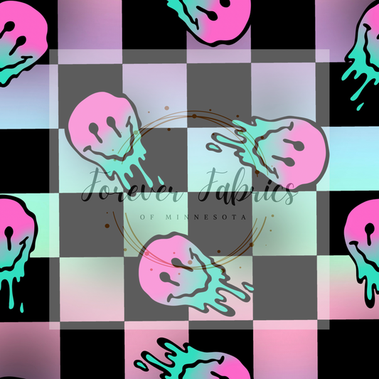 Creepy Smiley Pastel . (BH/ 23) | Preorder | Fabric By The Yard