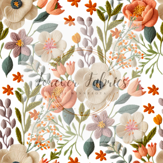 Embroidery Floral . (BH/ 23). | Preorder | Fabric By The Yard