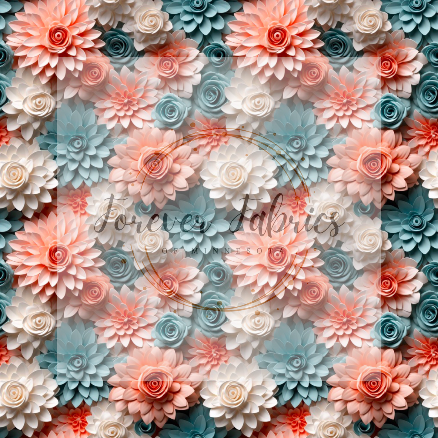 Blue Peach 3d . . . (BH/ 24)| Preorder | Fabric By The Yard
