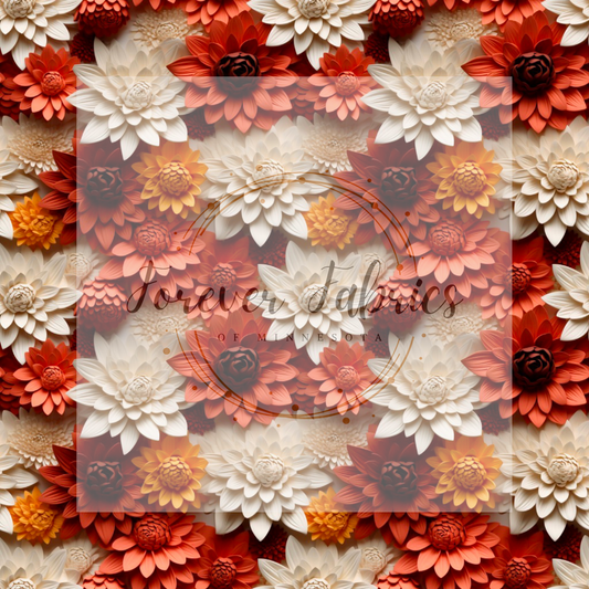 Fall 3D Floral . . . . (BH/ 24)| Preorder | Fabric By The Yard