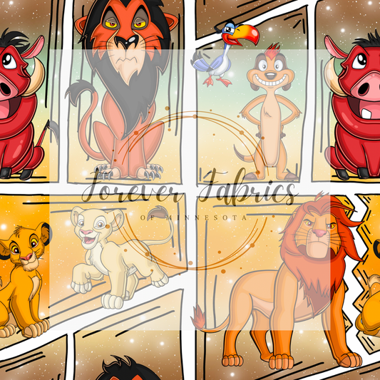 Lion King White Comic . . . . (BH/ 24)| Preorder | Fabric By The Yard