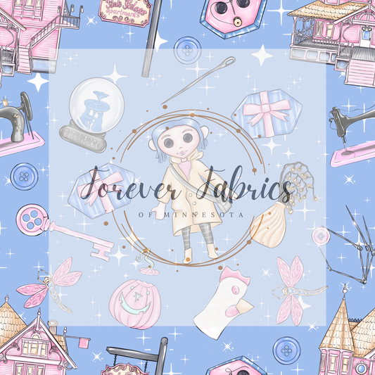 Coraline Blue . (BH/ 23). | Preorder | Fabric By The Yard