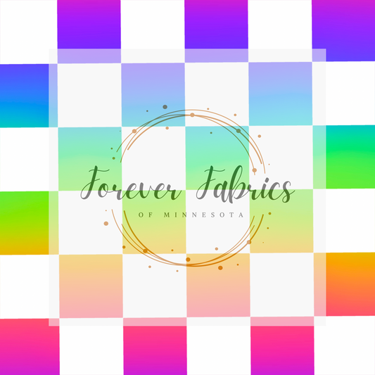 Rainbow Checkers . . (BH/ 23). | Preorder | Fabric By The Yard