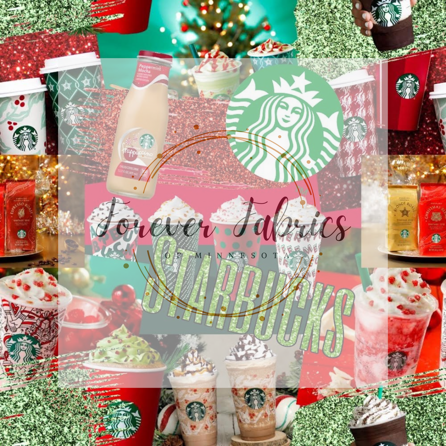 Coffee Collage . . . . (BH/ 24)| Preorder | Fabric By The Yard