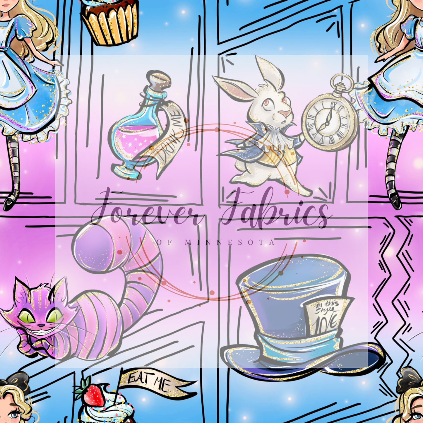 Alice Comic Ombre . . . . (BH/ 24)| Preorder | Fabric By The Yard
