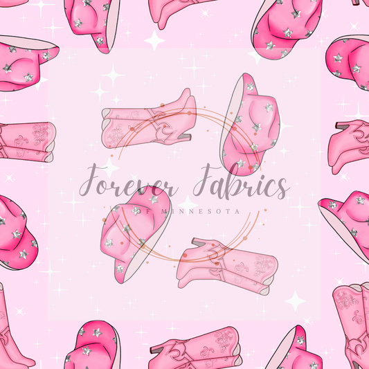 Pink Hats & Boots (BH/ 23) | Preorder | Fabric By The Yard