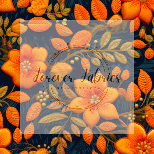 Fall Embroidered Floral . (BH/ 23). | Preorder | Fabric By The Yard