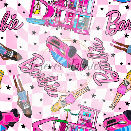 Pink Doll Dream House pink Checker (BH 4/24)| Preorder | Fabric By The Yard