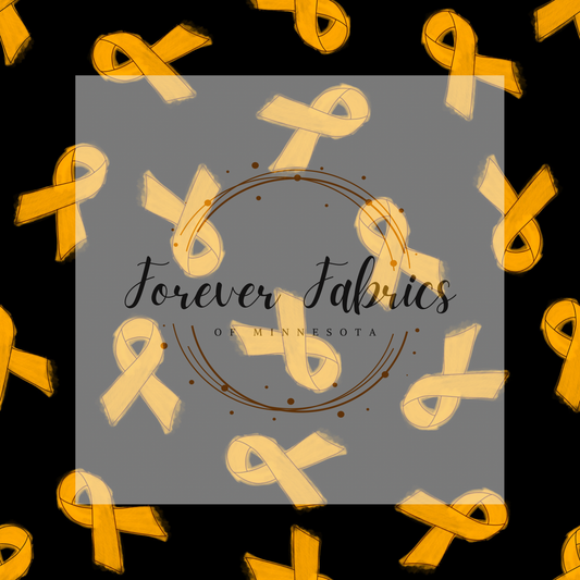 Orange Black Ribbon (BH/ 23) | Preorder | Fabric By The Yard