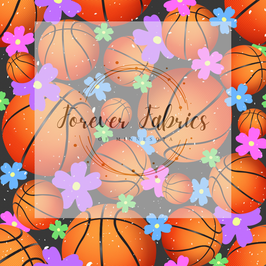 Basketball Floral | Preorder | Fabric By The Yard
