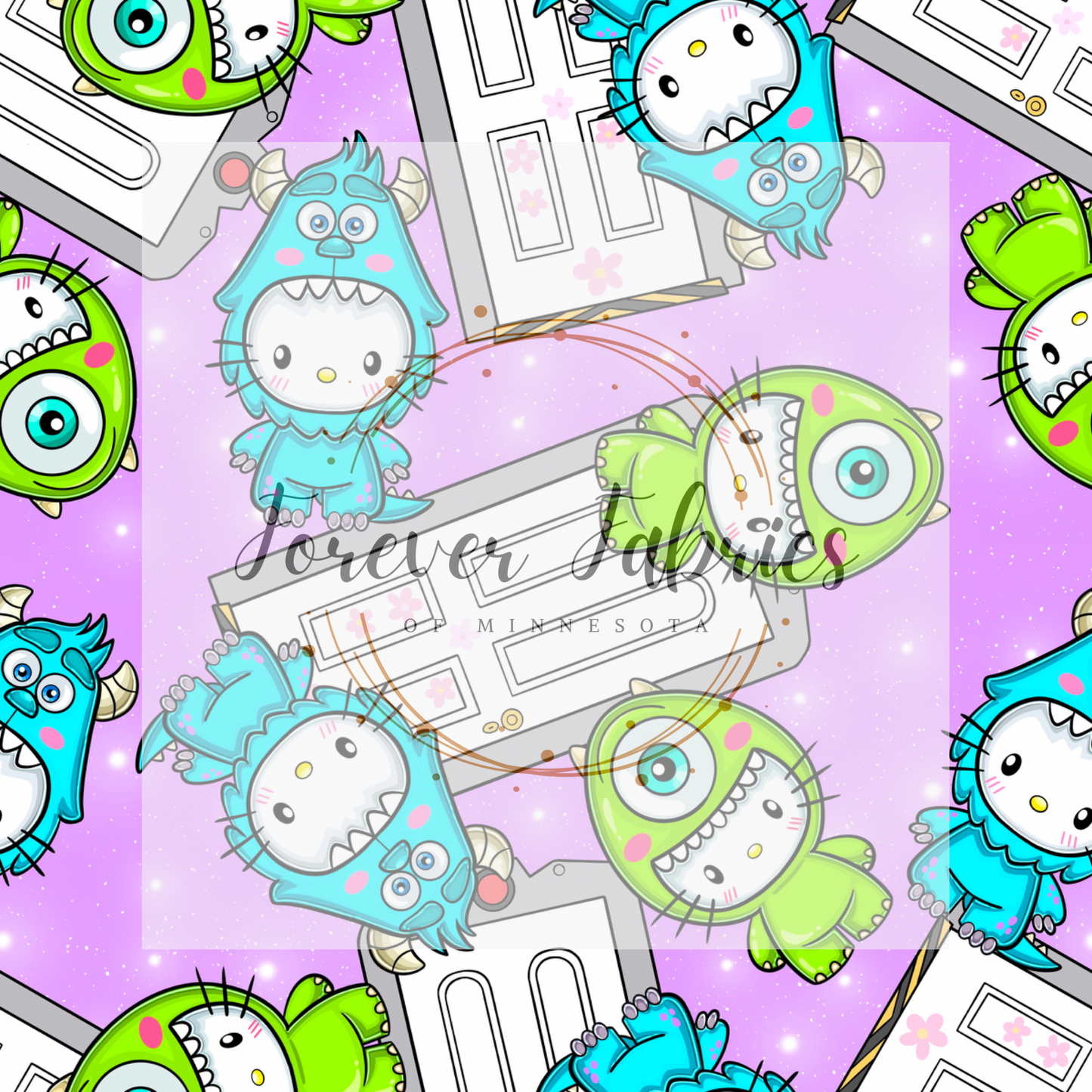 Hello Kitty Monsters . . . . (BH/ 24)| Preorder | Fabric By The Yard