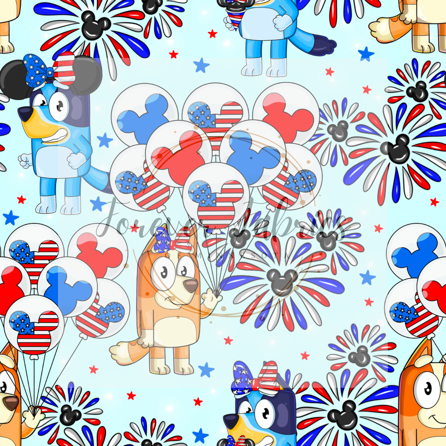 Blue Dog 4th Of July Party (BH 4/24)| Preorder | Fabric By The Yard