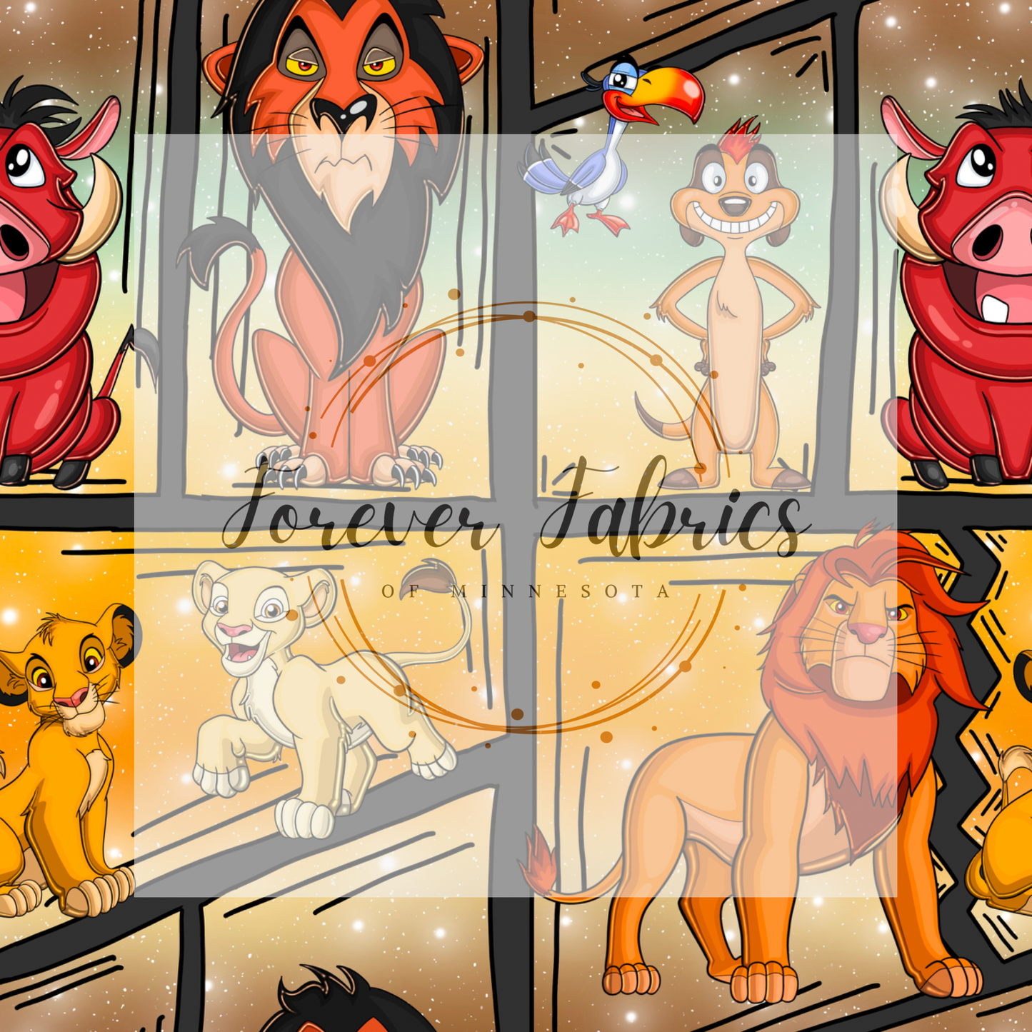 Lion King Dark Comic . . . . (BH/ 24)| Preorder | Fabric By The Yard