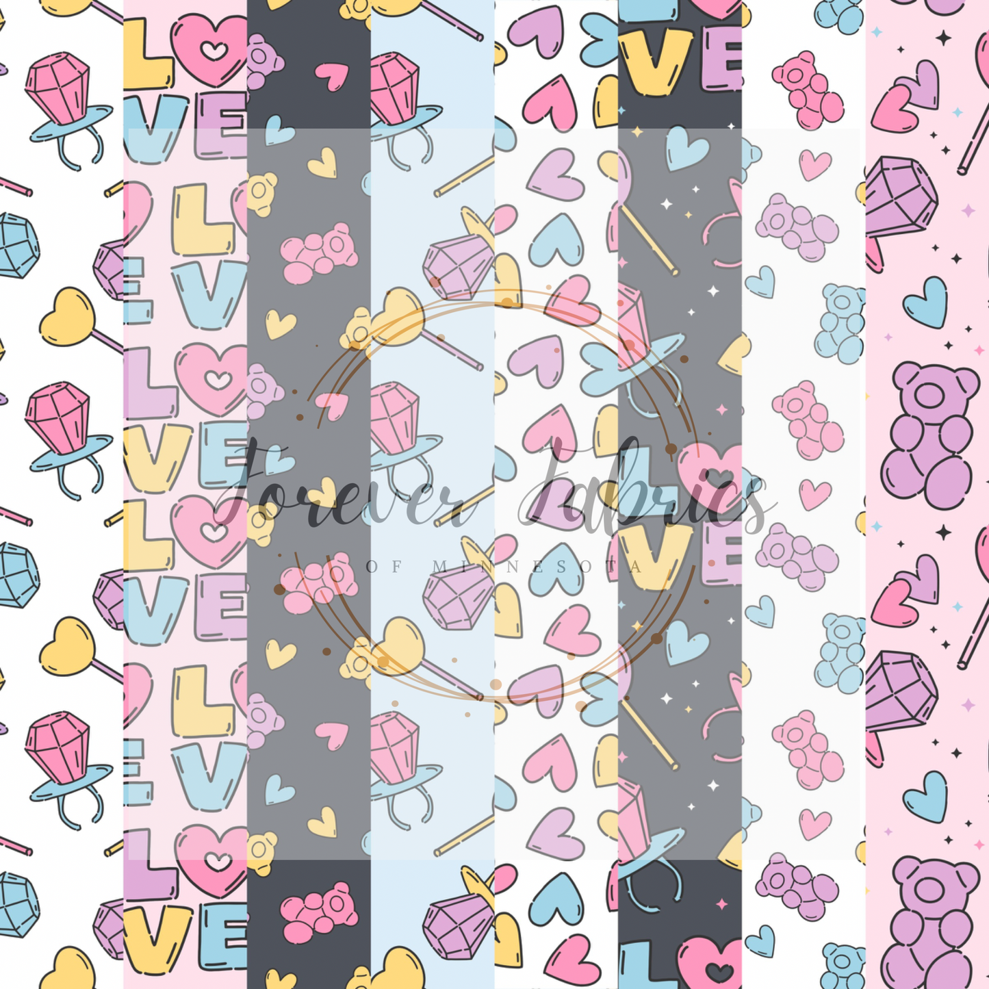 Vertical Valentines Candy . . . . (BH/ 24)| Preorder | Fabric By The Yard