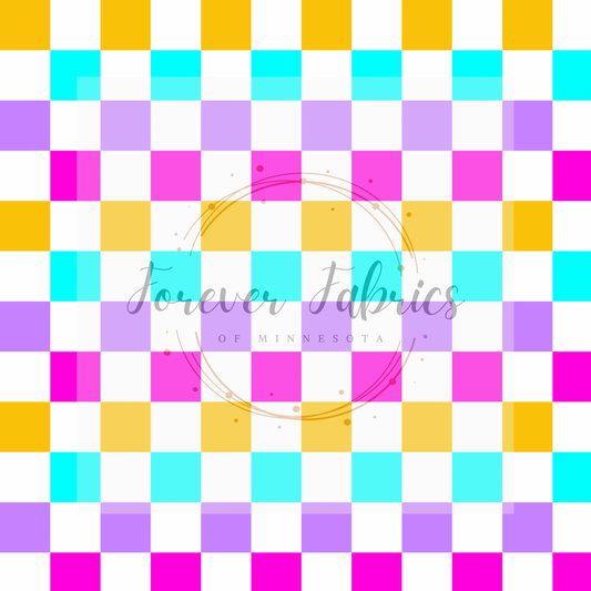 Beach Checkered . (BH/ 23). | Preorder | Fabric By The Yard