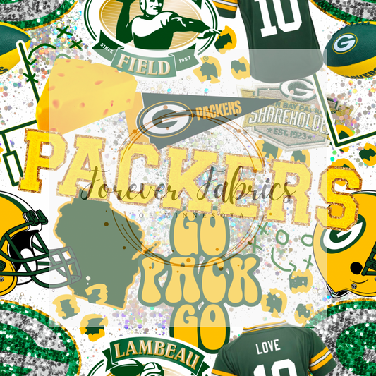 Packers Collage . . . . . . (BH/ 24)| Preorder | Fabric By The Yard