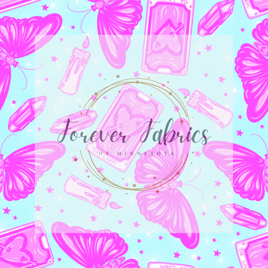 Witchy Bright Pink Teal . . . . (BH/ 24)| Preorder | Fabric By The Yard