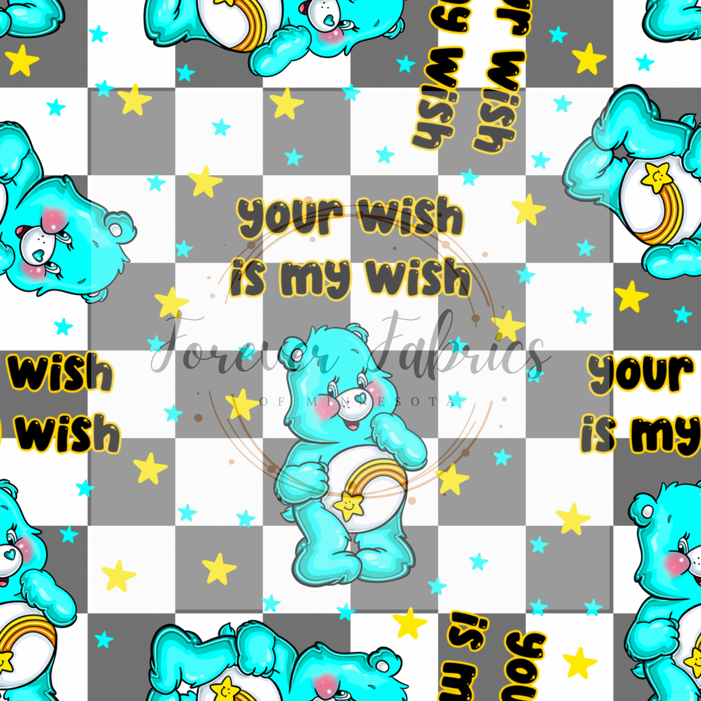 Wish Bear Checkers ( BH/ 24)| Preorder | Fabric By The Yard