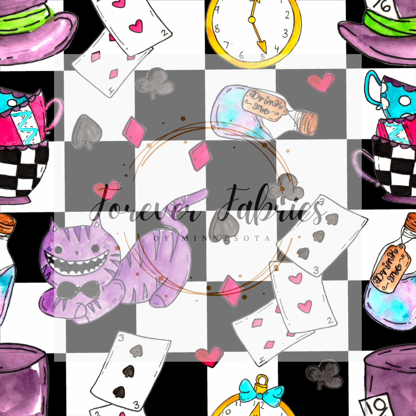 Black Check Alice . . . . . . . . (BH/ 23). | Preorder | Fabric By The Yard