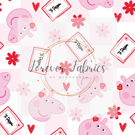 Pep Hearts with Checks . . . . (BH/ 23). | Preorder | Fabric By The Yard