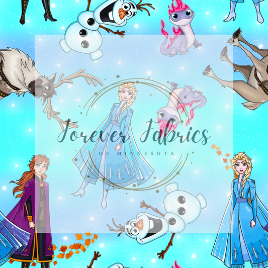 Frozen 2 Blue . . . . (BH/ 24)| Preorder | Fabric By The Yard