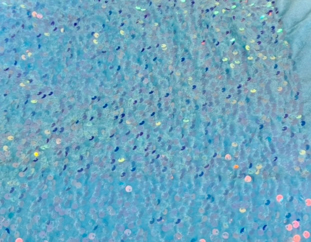 Tiffany Blue | Stretch Sequin Velvet