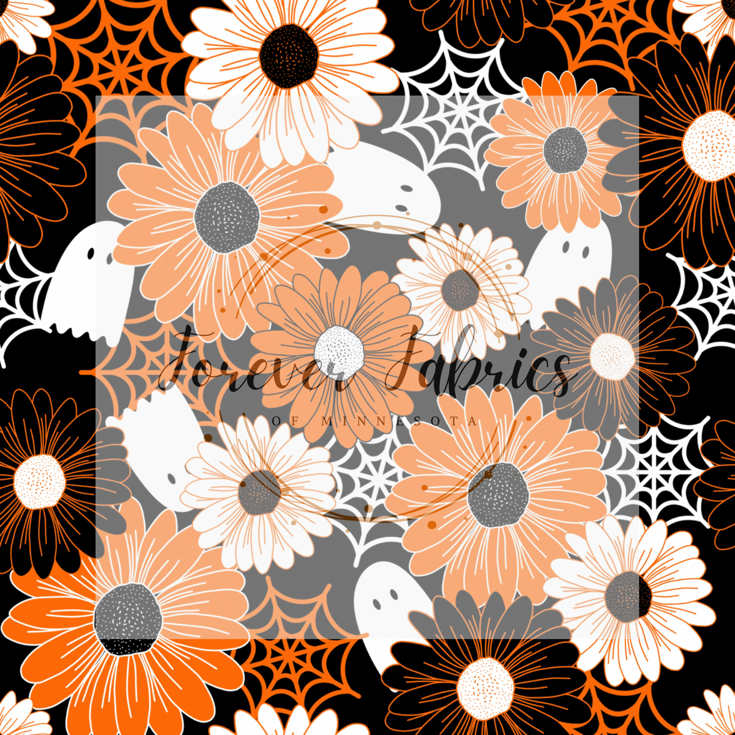 Halloween floral with spiders | Preorder| By The Yard