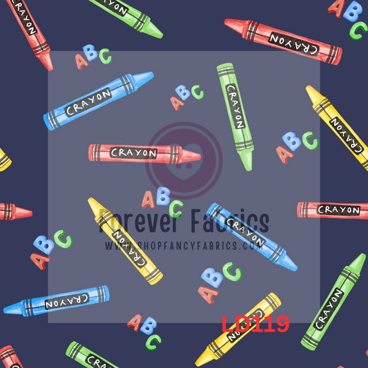 LD119 -ABC Crayons 22| Preorder | By The Yard