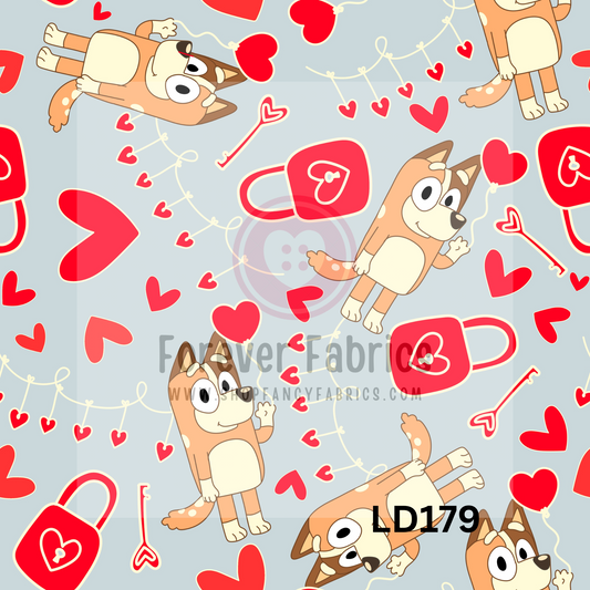 LD179 -Blue Blue Dog Vday 22| Preorder | By The Yard