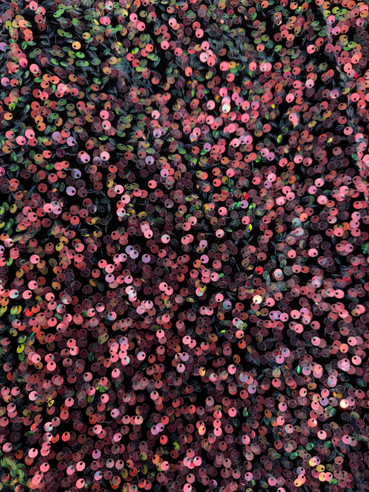 Burgandy /Gold | Stretch Sequin Velvet