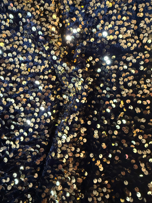Gold | Stretch Sequin Velvet
