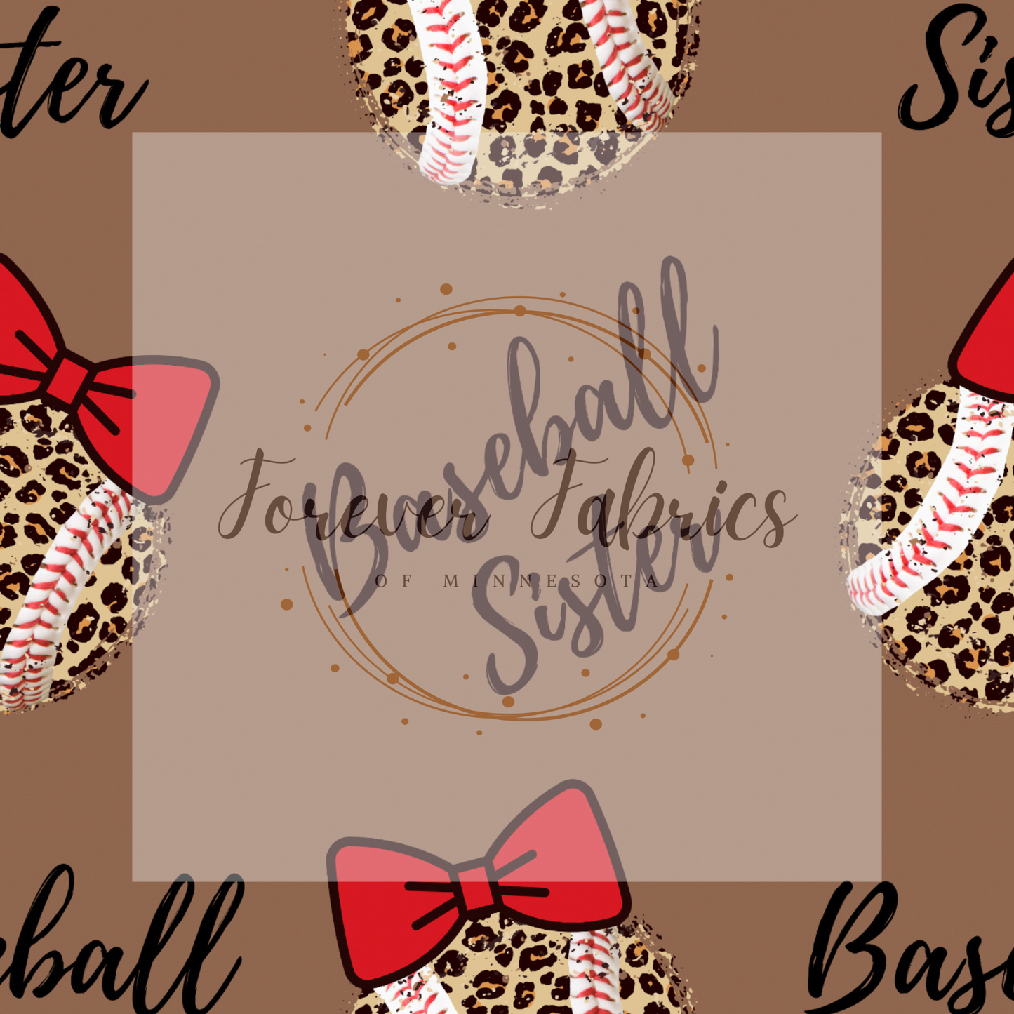 Leopard Baseball Sister Black Writing | By The Yard