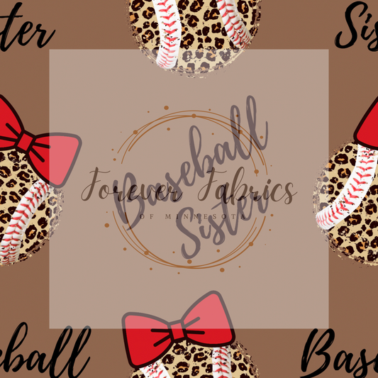 Leopard Baseball Sister Black Writing | By The Yard