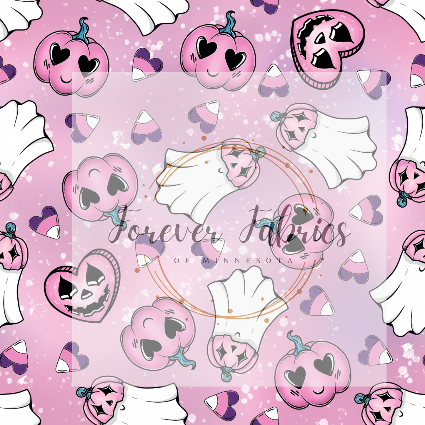 Pink Pumpkins & Ghosts | | Preorder | Fabric By The Yard