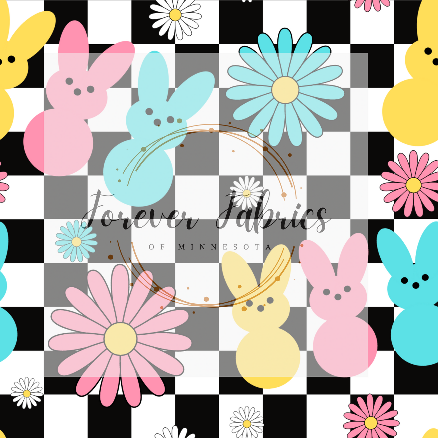 Checkered Floral Peeps | Preorder | Fabric By The Yard