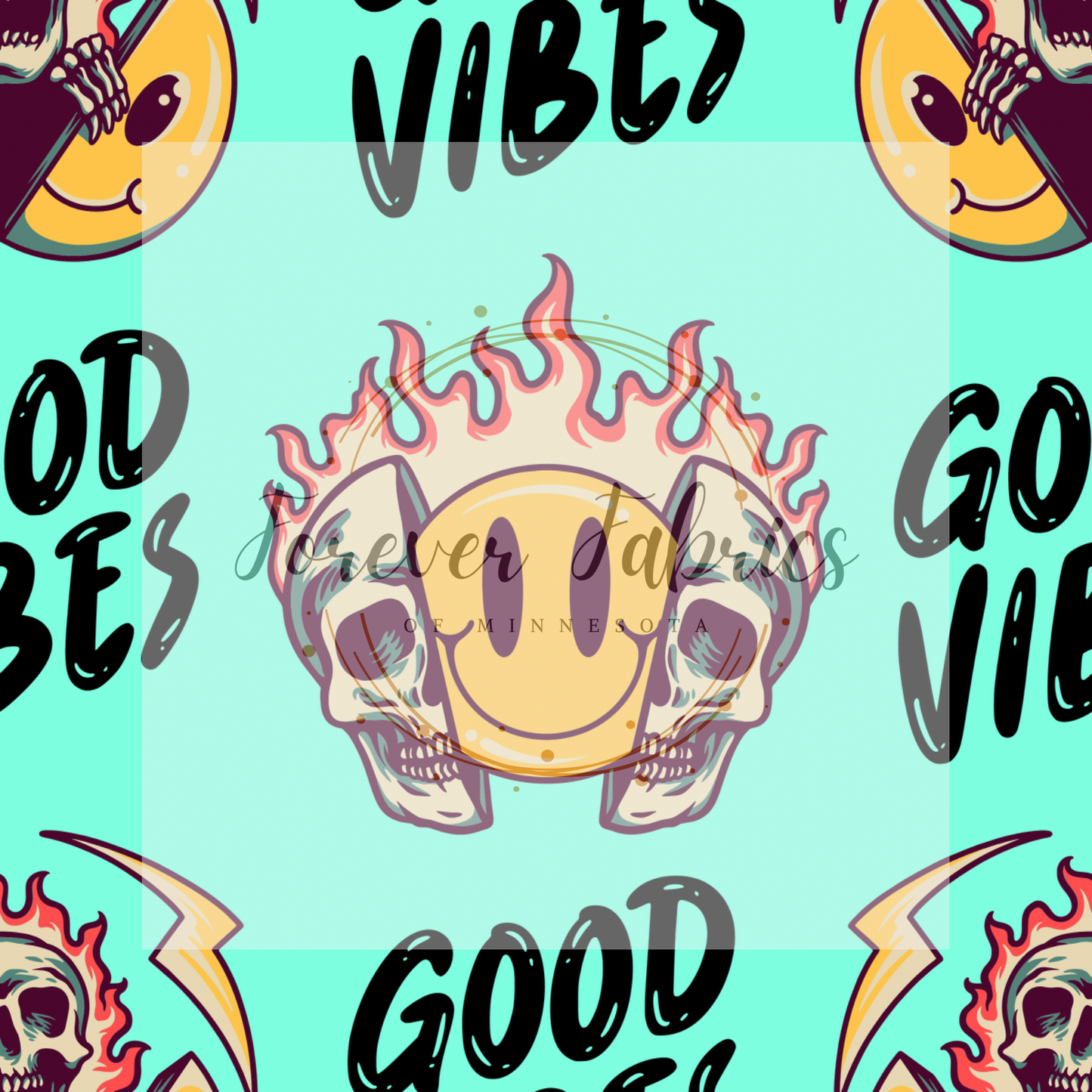 Teal Good Vibes | Preorder | By The Yard