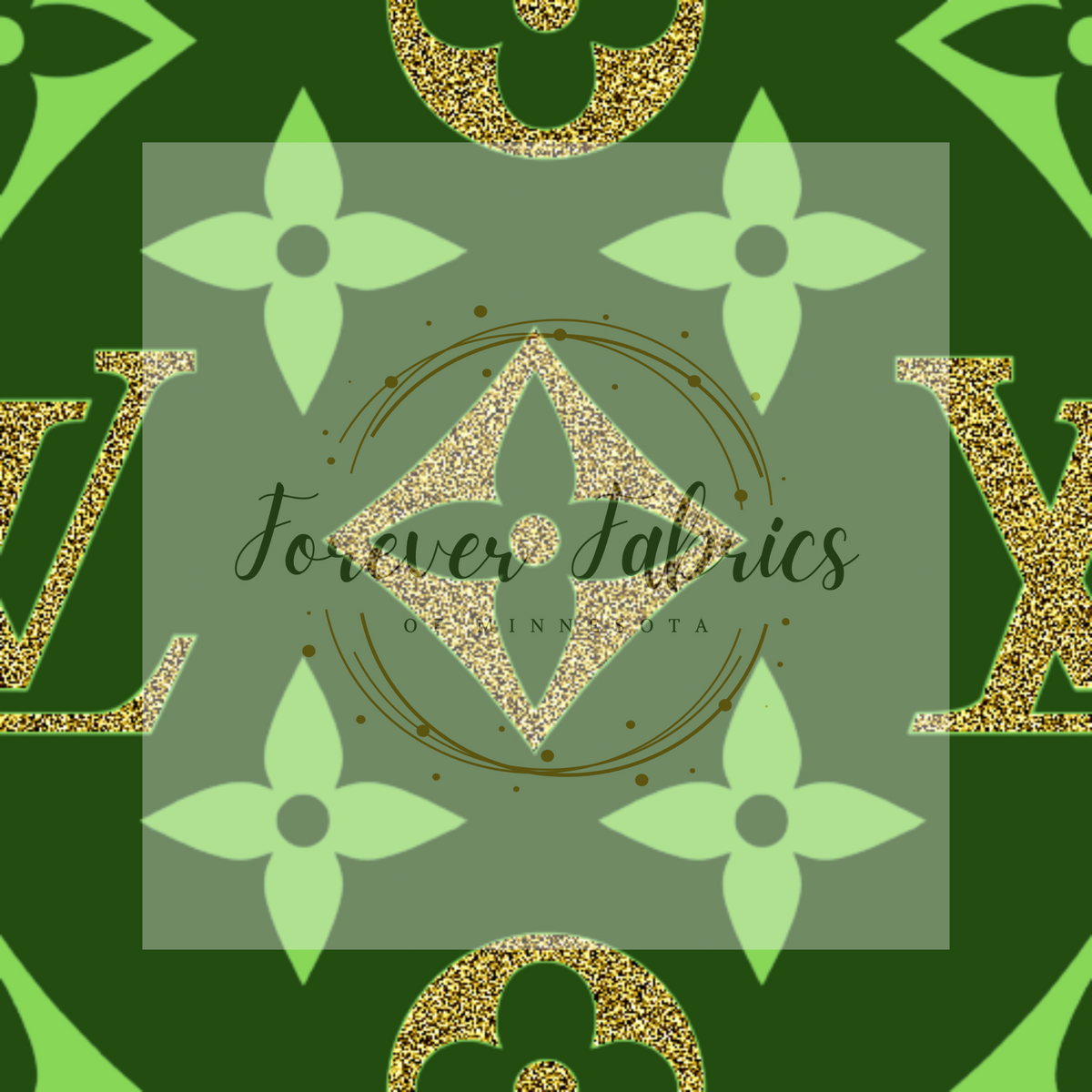 Green Sparkle LV | Preorder |By The Yard