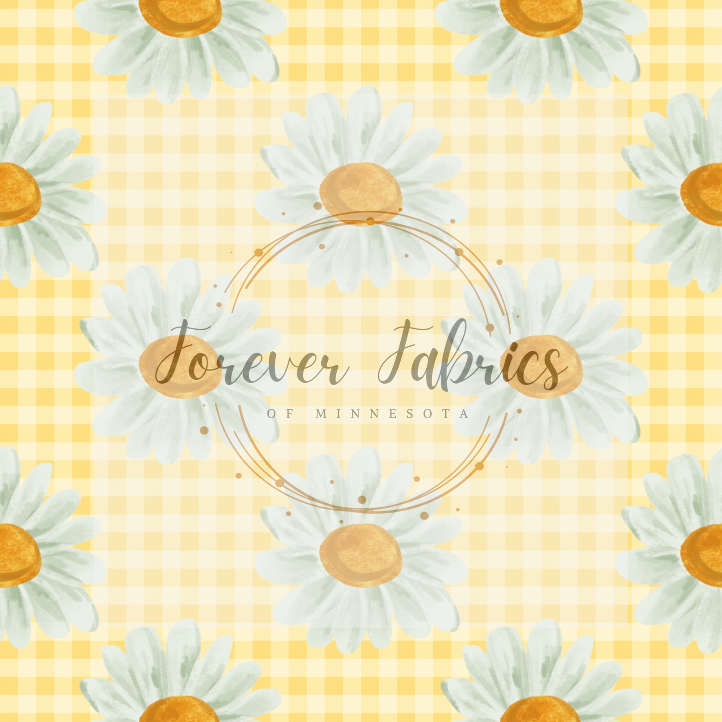 Yellow Checkered Daisies | Preorder | By The Yard