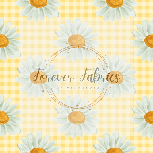 Yellow Checkered Daisies | Preorder | By The Yard