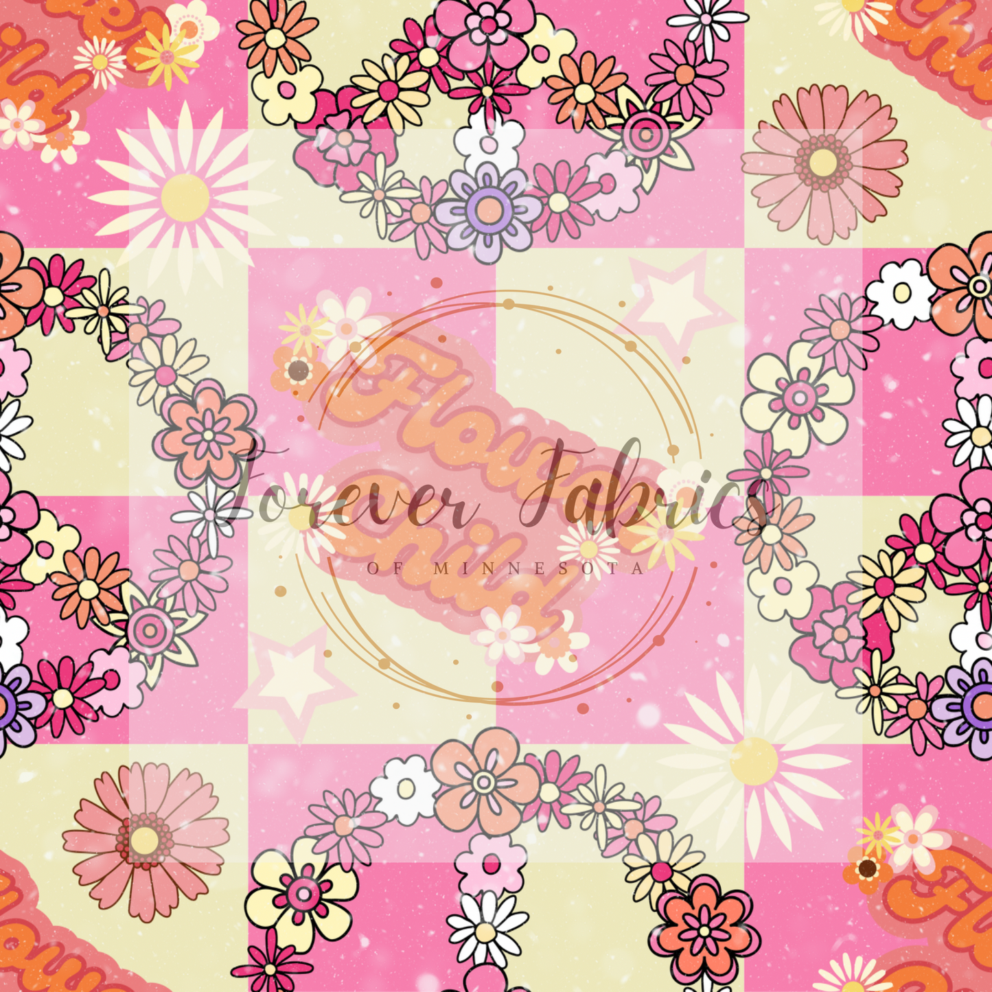 Lg Flower Child Checkered | Preorder | By The Yard