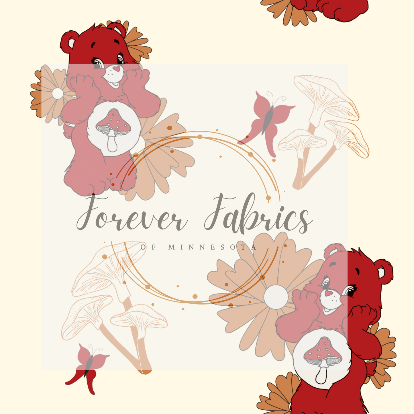 Bears & Mushrooms | Preorder | Fabric By The Yard