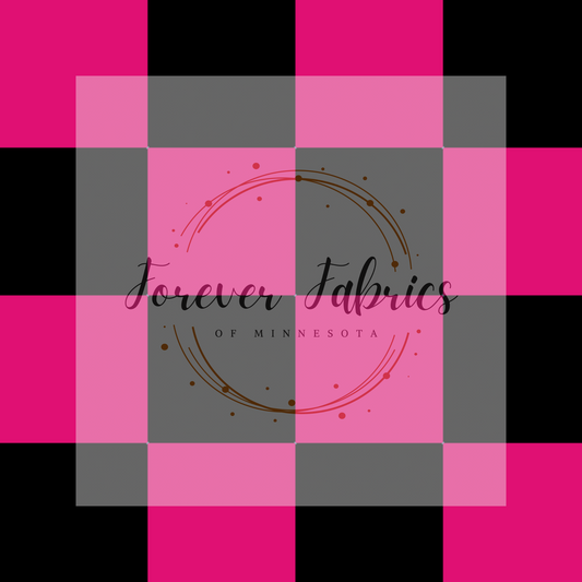 Lg Pink Black Checkers | Preorder | By The Yard