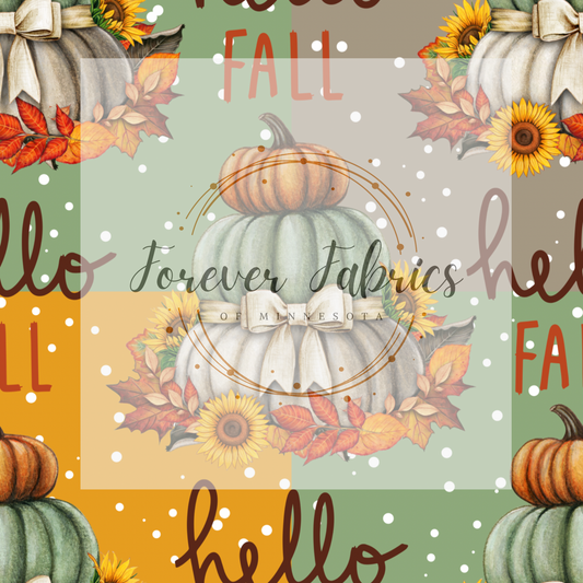 Multi Colored Hello Fall | Preorder | Fabric By The Yard