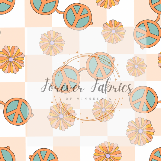 Sunglass Peace Sign | Preorder | Fabric By The Yard
